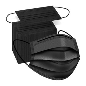 100 PCS Disposable Face Masks, Black Disposable Masks
